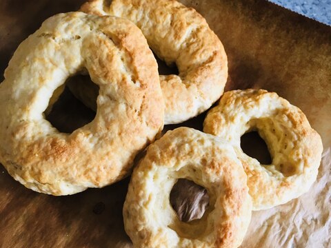 【発酵なし】小麦粉でベーグル風パン